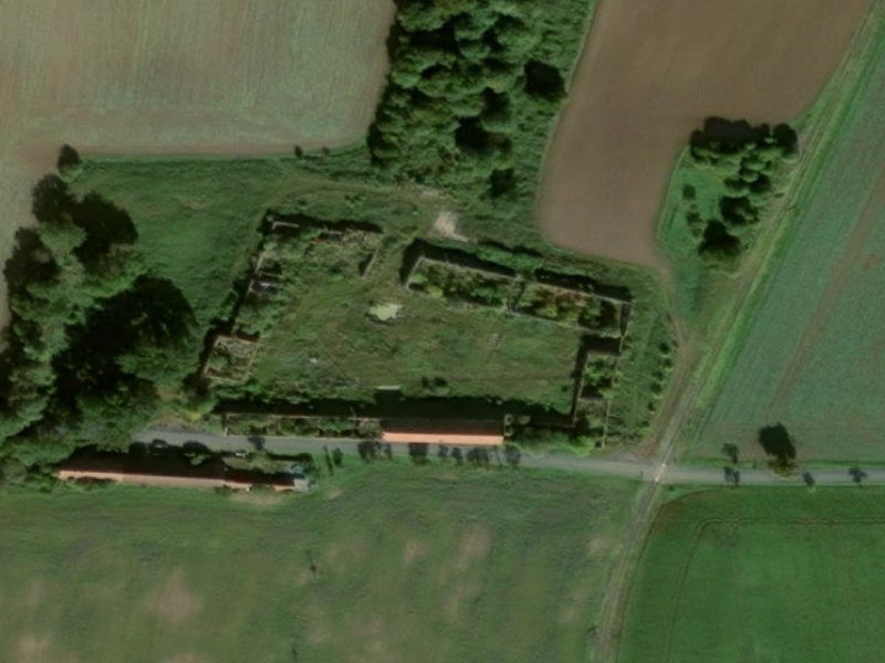 Benešov's Overgrown Rectangular Stone Ruins